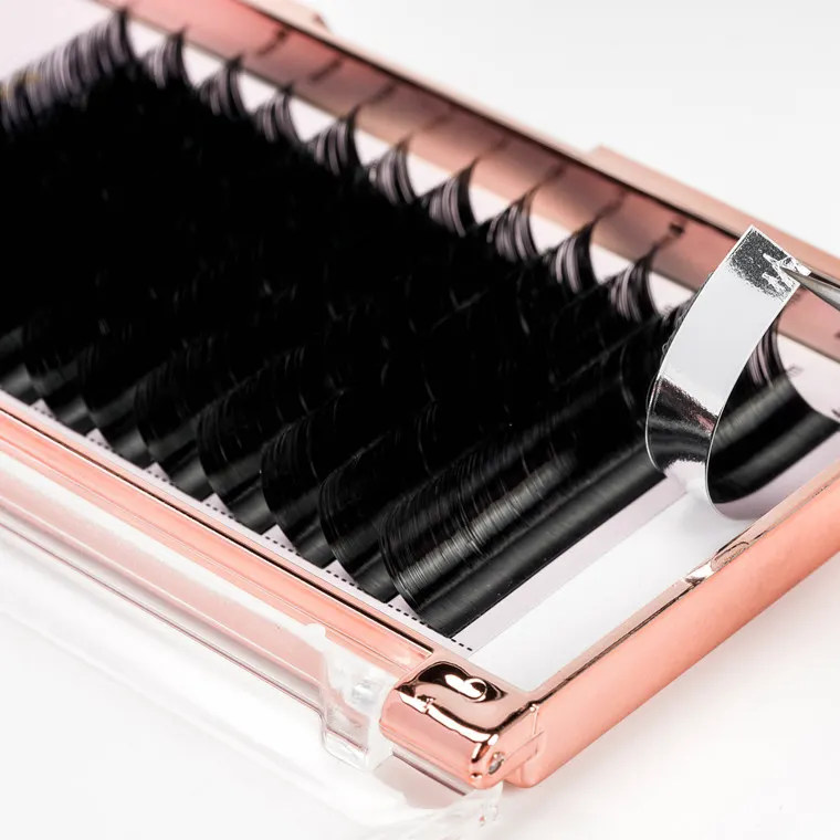 

Individual eyelash extensions las extension trays volume 0.03 0.05 0.07 0.10mm,C,D,CC,DD curl private label is available, Natural black