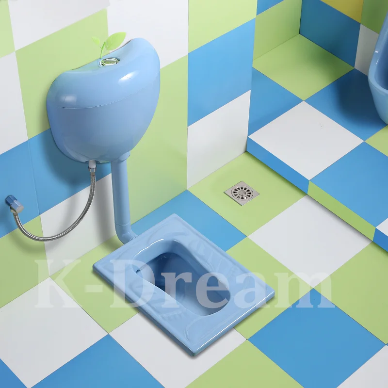 
Preschool pink colored girl squatting pan WC kids sanitary ware product 