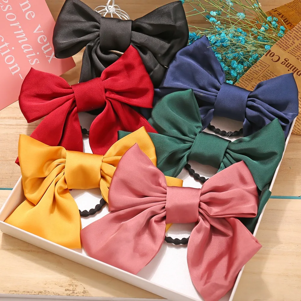 

Bohemian Bow knot Hair Band For Women Children Silk Oversized Girls Satin Ribbon Ponytail Headband Hair Accessories, Mix colors