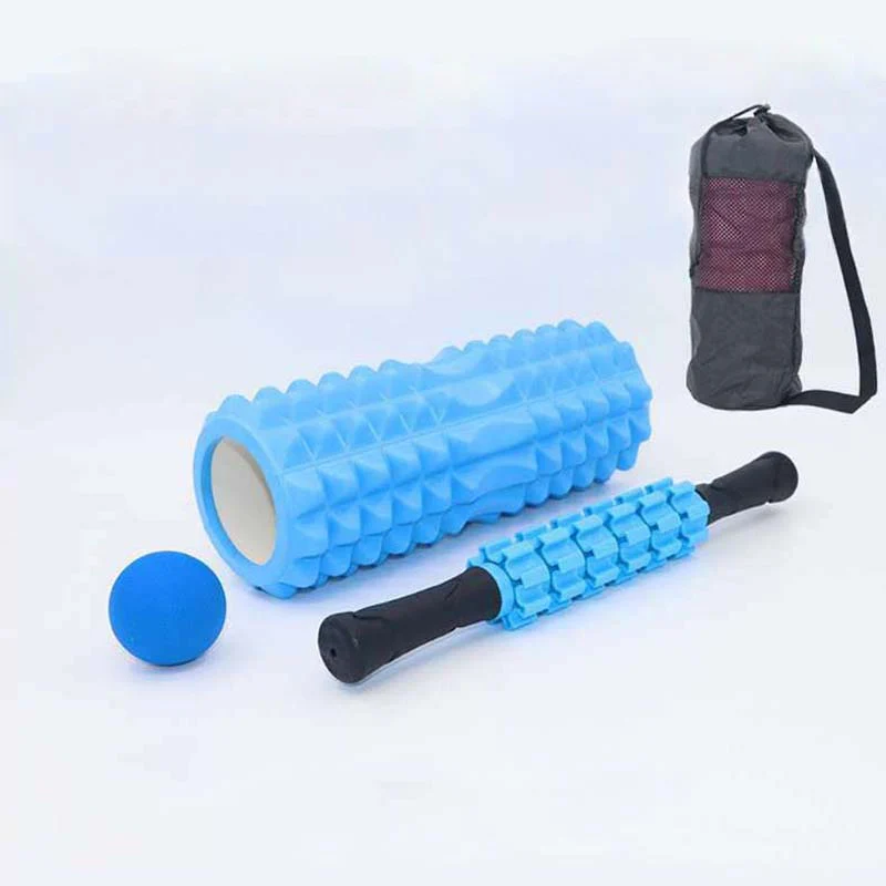 

2021 new style high density hollow eva muscle yoga foam massage rollers set for physical therapy exercise, Blue,pink,purple,black