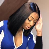 

Overnight delivery 100% virgin human hair lace front wigs, Short wigs human hair natural color cuticle aligned bob wigs