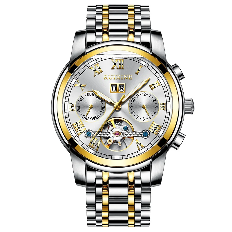 

2019 new 30 meters water resistant watch men watches automatic mechanical luxury leather strap Japan Movement R836
