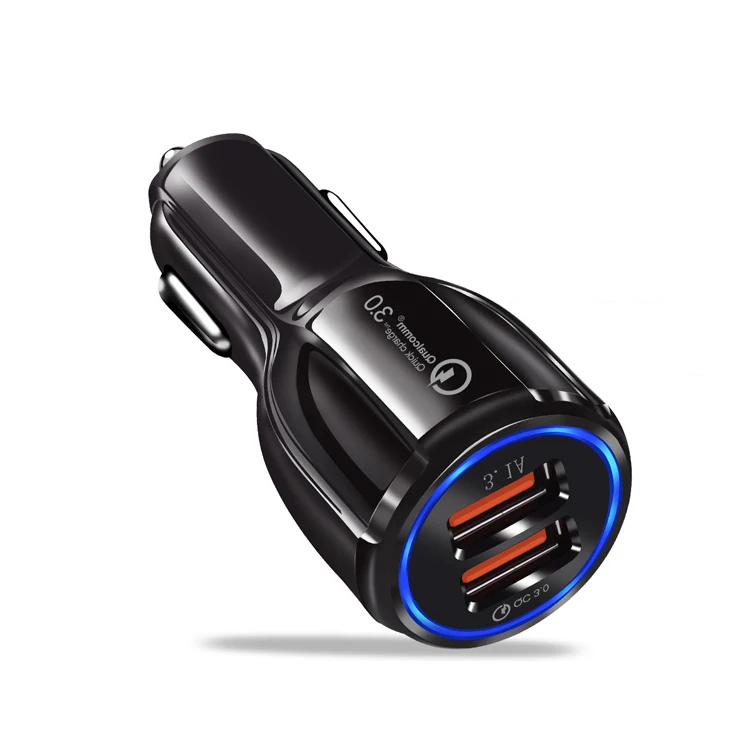 

Qc3.0 Fast Charge Car Charger 3.1a One With Two Qc 3.0 Car Mobile Phone Charger Dual Usb Car Charger