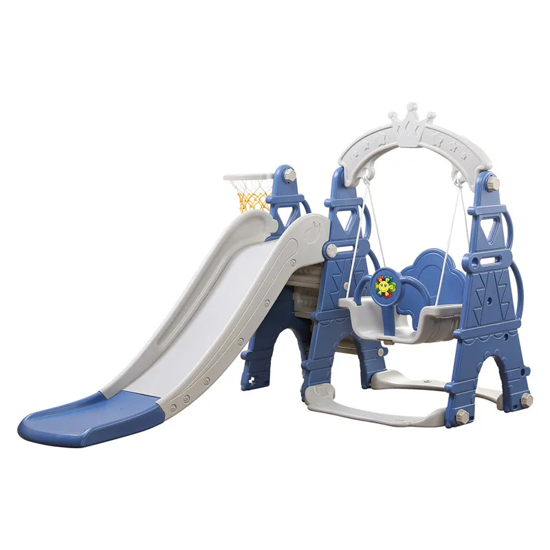 
Hot sale plastic children toys kids baby indoor slide with swing set 
