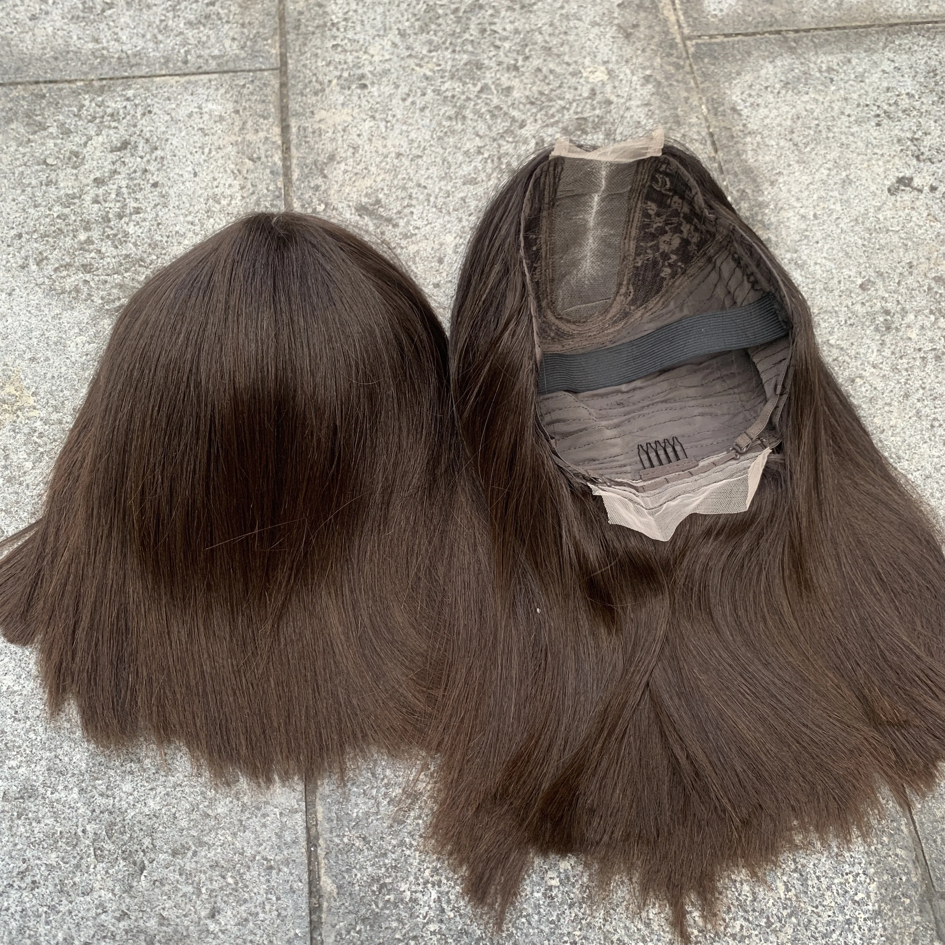 Natural Brown Wholesale 12a Grade Human Hair Bone Straight Transparent Hd Lace Closure Wigs 2x6 Super Double Drawn Kim K Bob Wig
