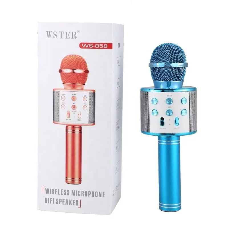 

Hottest Mobile phone karaoke Wireless home microphone Bring their own audio WS858, Green