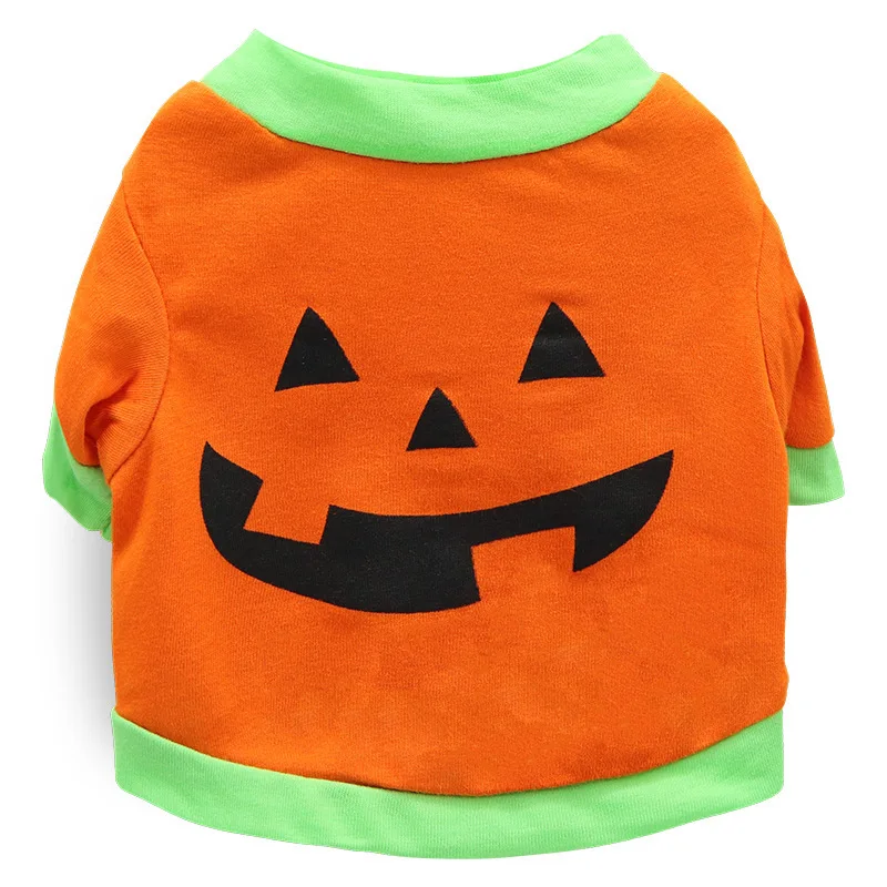

Factory Wholesale Cotton Halloween Pet Apparel Puppy Orange Pumpkin Dog Apparel for small medium large dog, As picture