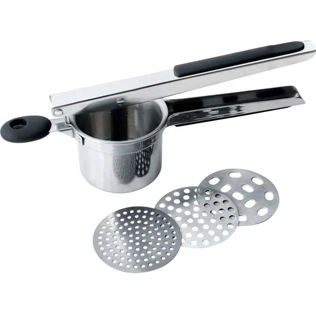 

Amazon Stainless Steel Potato Ricer And Masher With 3 Ricing Discs For Baby Food Strainer Fruit Masher And Food Press