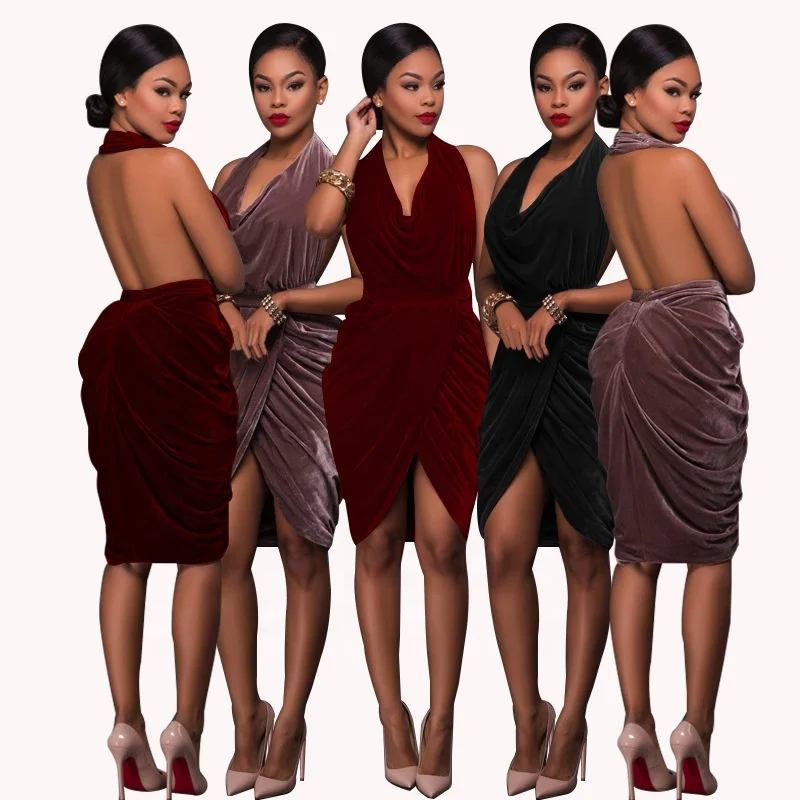 

MT108-9808 Hot sale velvet high-end dress sexy nightclub skirt