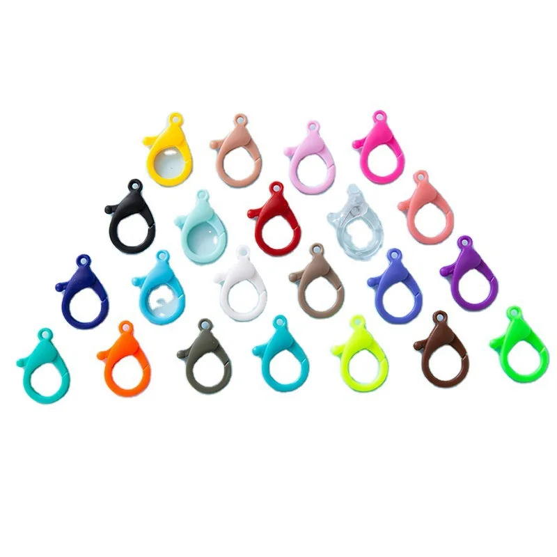 

XuQian Plastic Colorful Lobster Buckle Assembly Candy Chain Buckle Pendant for Handmade DIY Jewelry Keychain Accessories, Picture