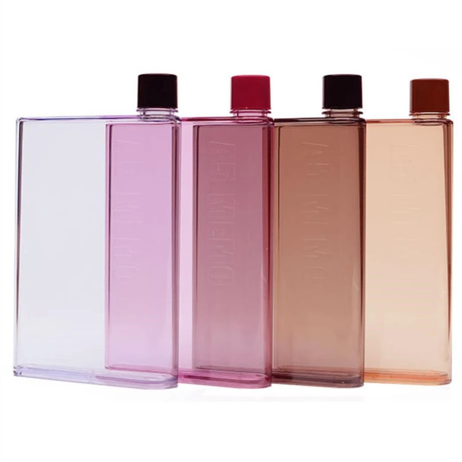 

Portable plastic flat notebook A6 drinking water bottle, Customized color
