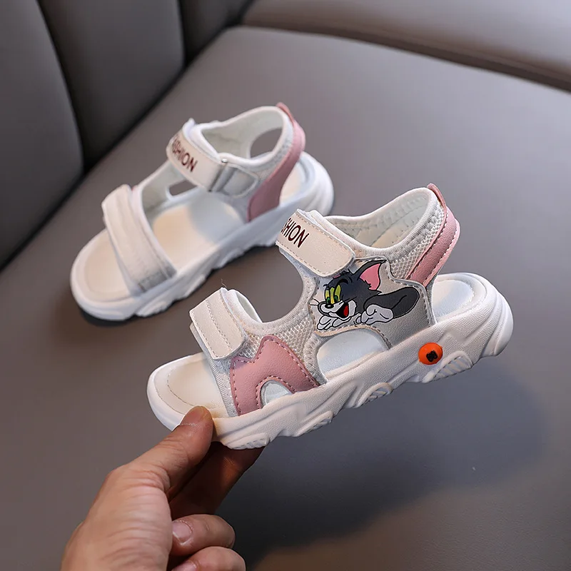 

Hot selling fancy cute cartoon cool beach baby boys shoes summer kids sandals, Green/pink