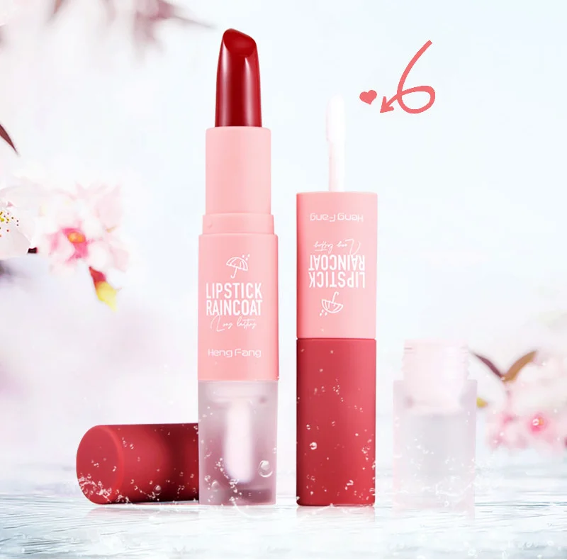 

High quality Hengfang Magical color fixing 4 colors lipstick and lipstick rain coat long lasting lipstick