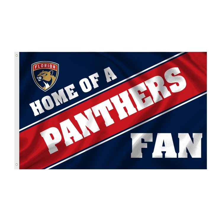2024 New Design Flag 3x5Ft Single Sided High Quality Fabric 2 Grommets Florida Pantherss Custom Flag With Custom Logo Print