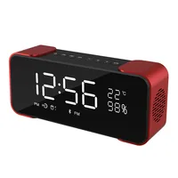 

Wireless Bluetooth Speaker LED Alarm Clock With FM Radio Mirror Display Support AUX TF USB Office Home Music Player