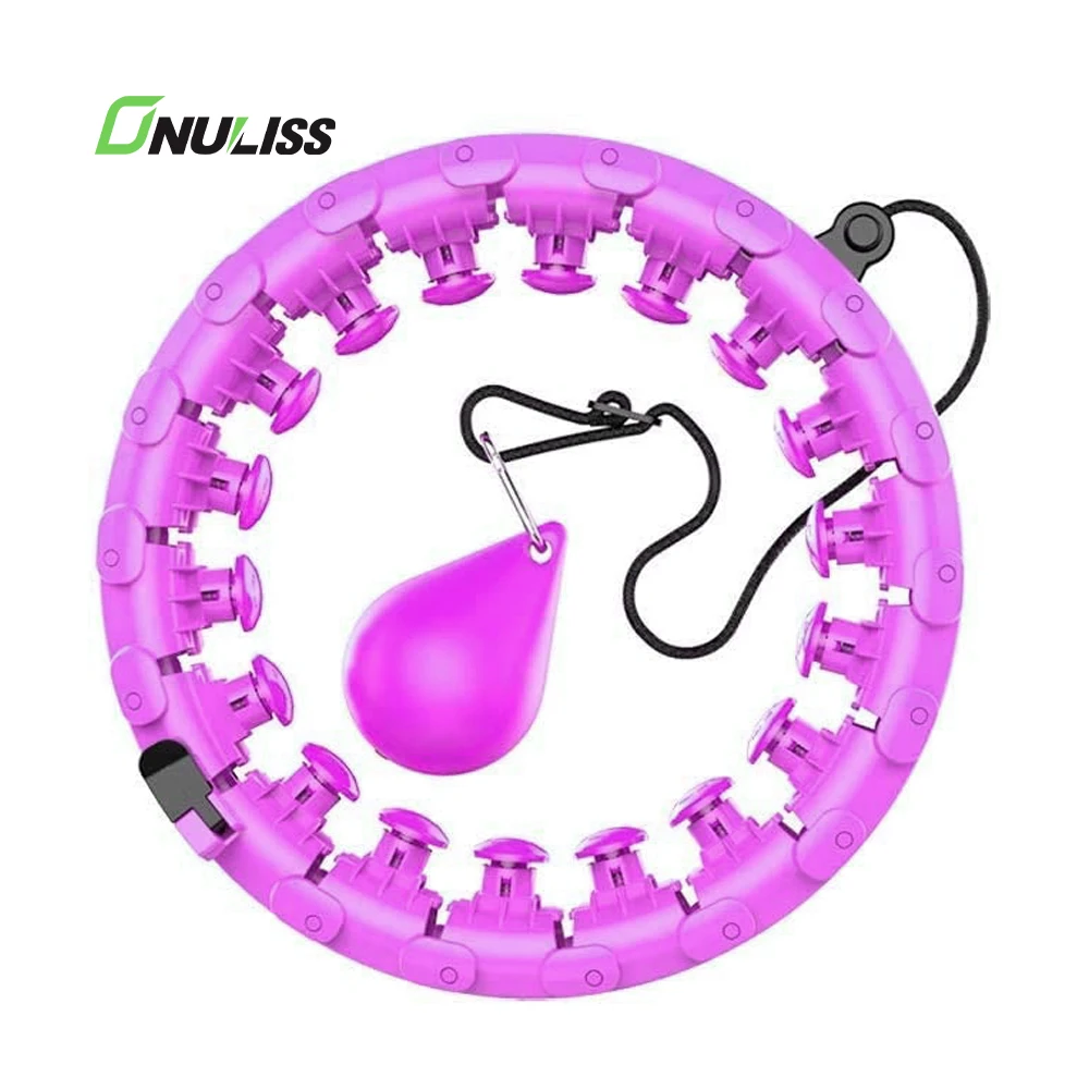 

Dropshipping Fitness Weighted Fat Burning Magic Smart Hula Ring Hoops, Pink