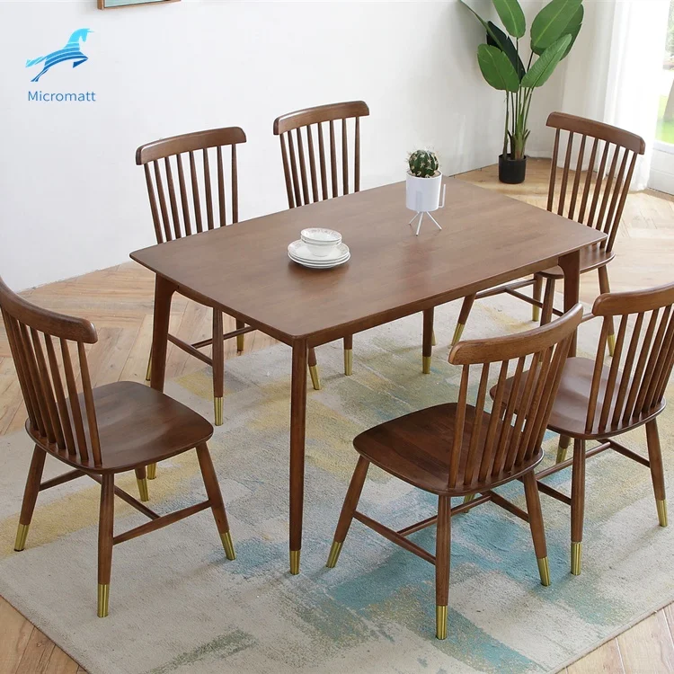 

Wholesale kitchen Simple Style solid wood furniture Brown Color 120cm dining room wood table