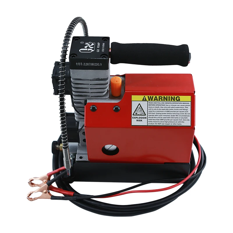 

Portable vehicle battery 12V mini air compressor tank for pcp air rifle, Red
