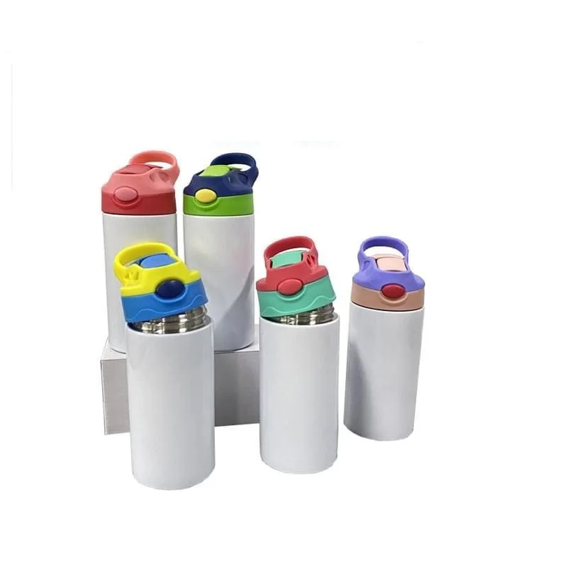 

US warehouse Free shipping 12oz kids water bottles Total straight non tapered all straight Sports cup for Sublimation Transfer, White