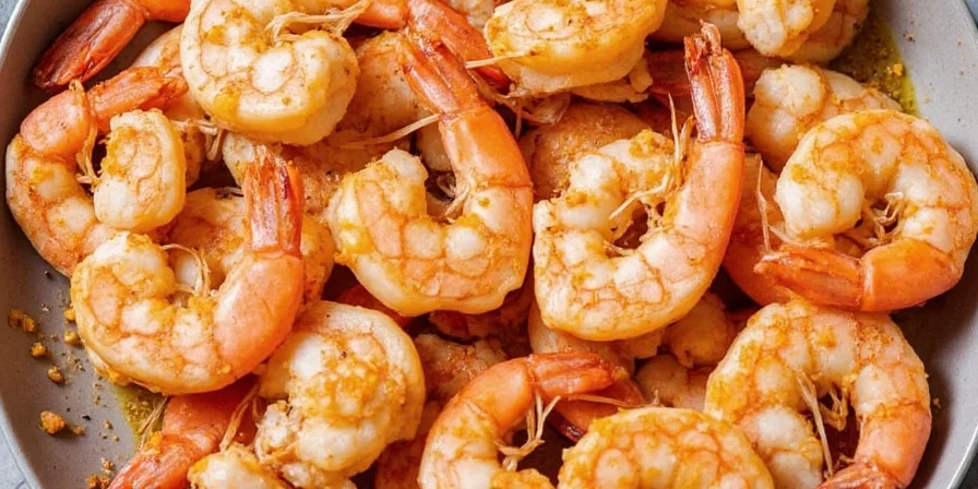 Marinating shrimp in a bowl