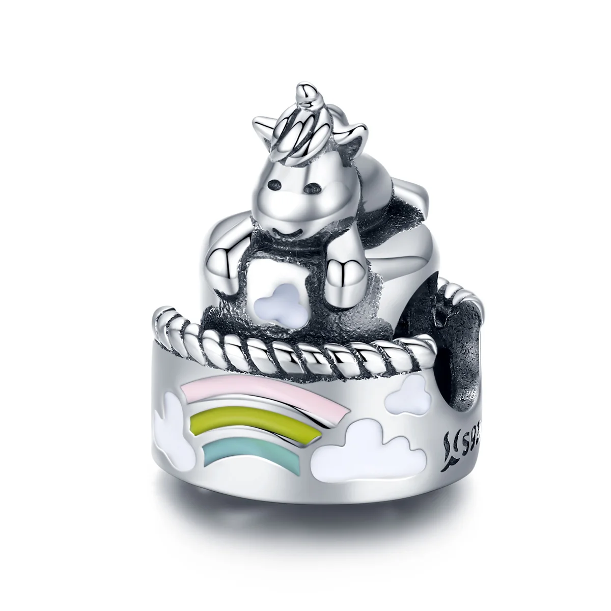 

Licorne on Cake Metal Beads Women Charm Silver 925 Original Fit Bracelet & Bangle Genuine Sterling Silver Jewelry