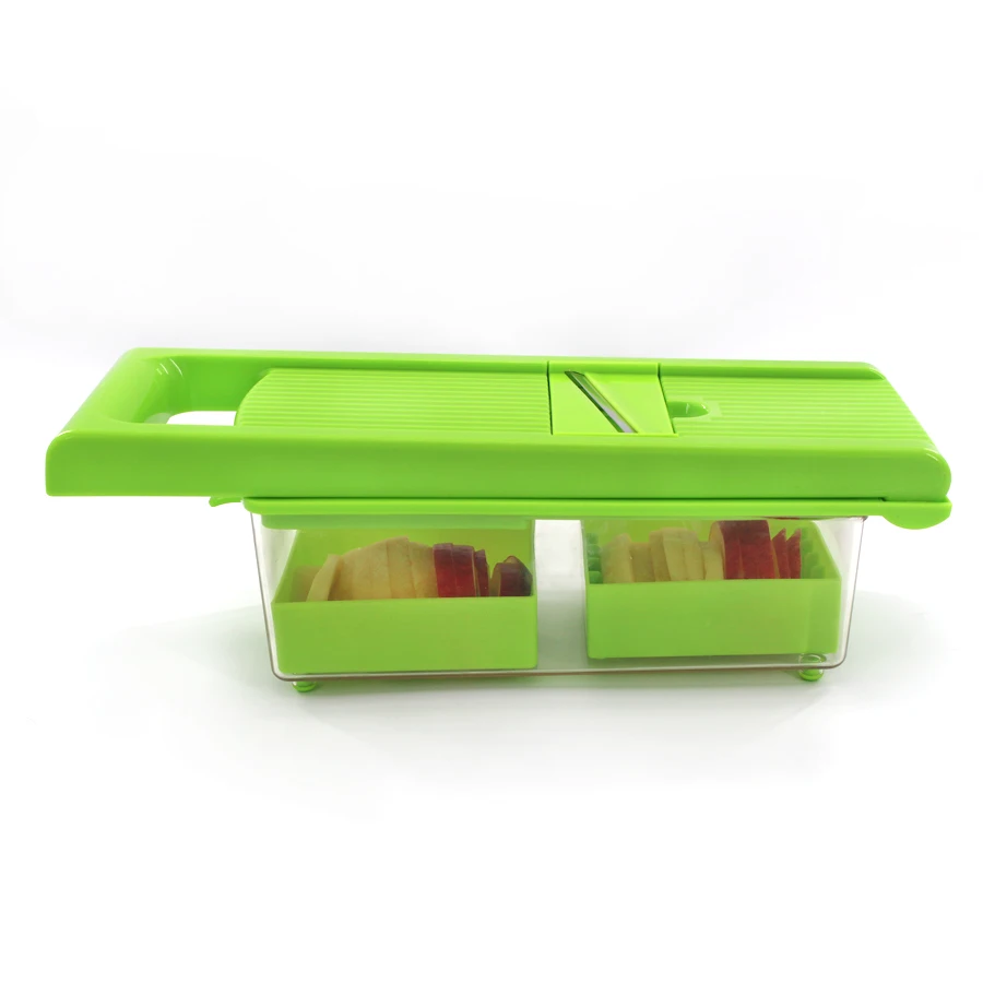 

Commercial 12 in 1 Vegetable Slicer Chopper Dicer Onion Mandoline Slicer Food Chopper with Storage Container, Green