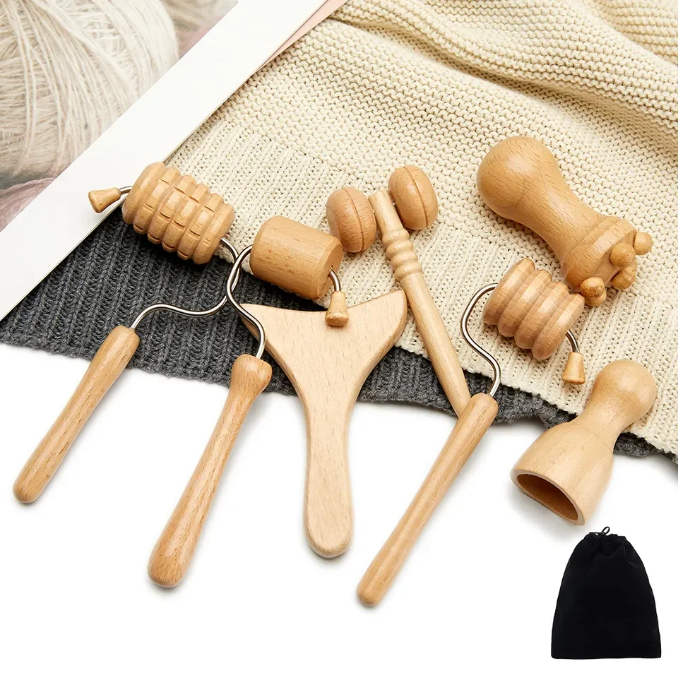 

Natural body Slimming Massage Stick Wood For Belly Body Roller Wooden Massage Back Puller Professional Wooden Hair Massage Brush