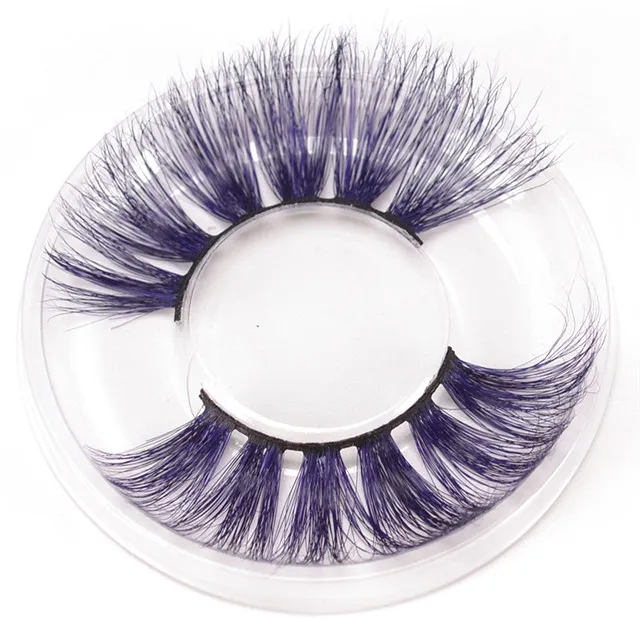 whosale自有品牌彩色水貂睫毛彩色睫毛条25毫米