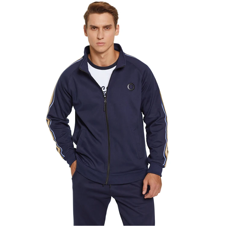 

Wholesale factory price high quality polyester custom slim fit mens tracksuit hoodie sportswear sweatsuit set