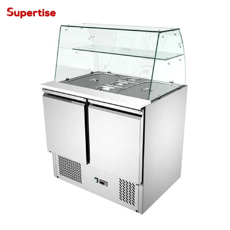 Supertise 304 Stainless Steel Commercial Counter Top Salad Bar/salad Chiller/table Top Salad Bar