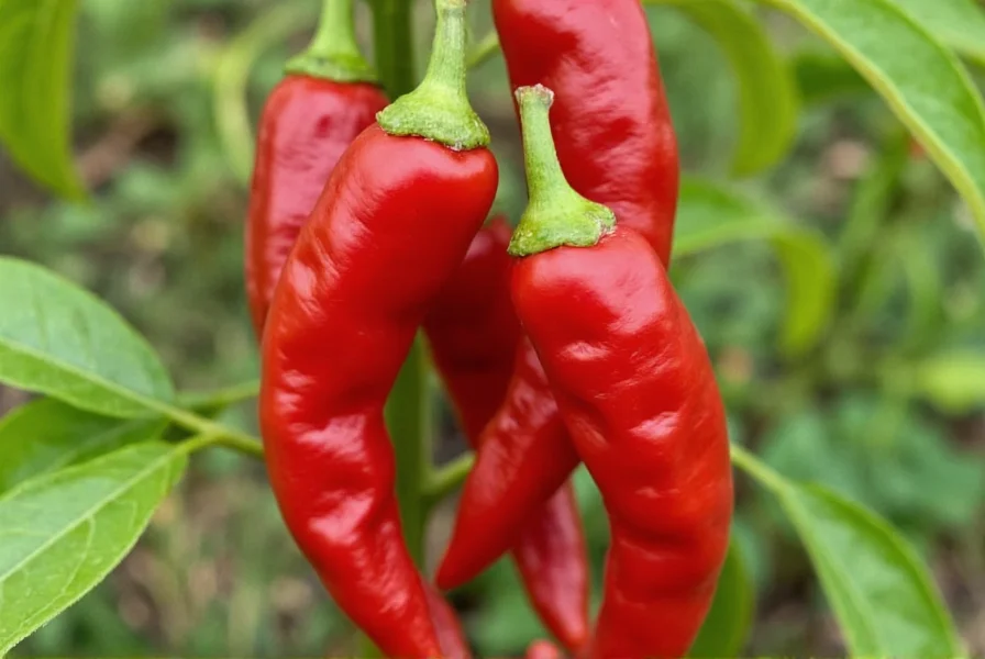 Close-up view of ripe Pepper X chili peppers showing their distinctive wrinkled texture and deep red color against a natural background