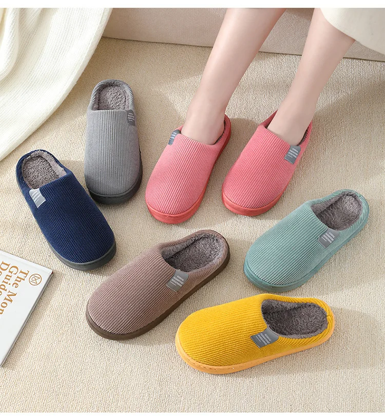 

2022 winter flannel warm sandals house fur slippers for women, As photos,or as your request