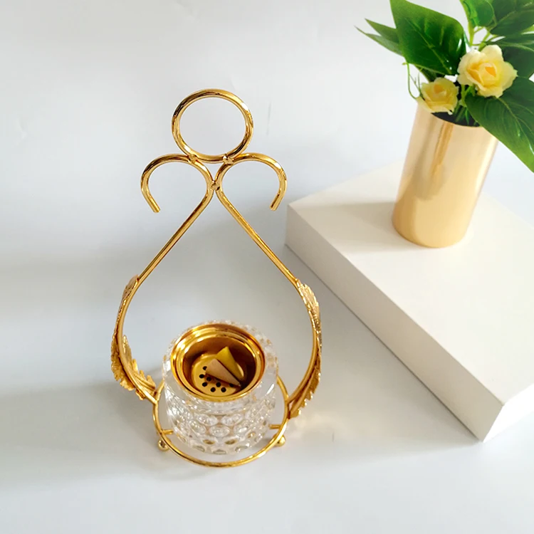 Hot sale manufacture incense burner middle east dubai  arabic glass metal censer