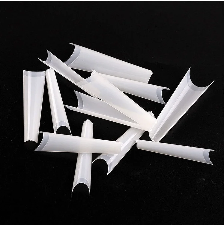 

Hot sell Clear Long xxl C Curve Coffin French full cover long nail tips, Clear/natural