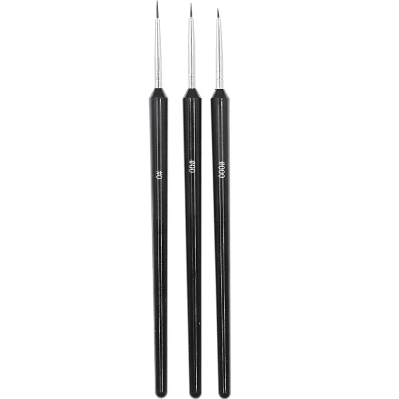 

3 nail art nylon brushes sculpture painting drawing products nail superfine hook line pen decoration nail art pen, Black