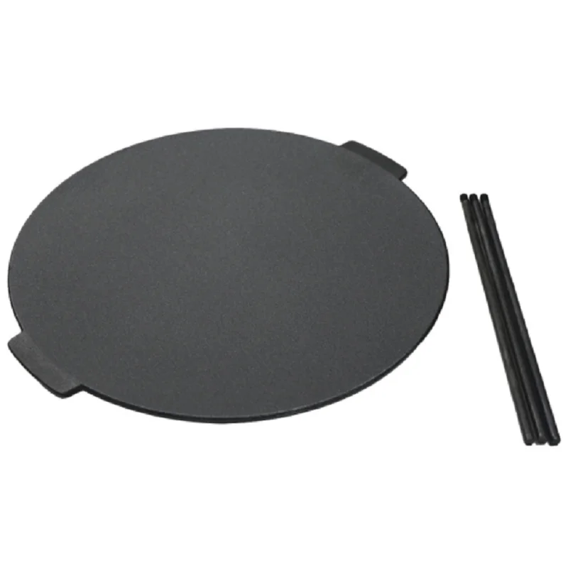 

Camping black iron round grill for parties versatile portable frying-pan