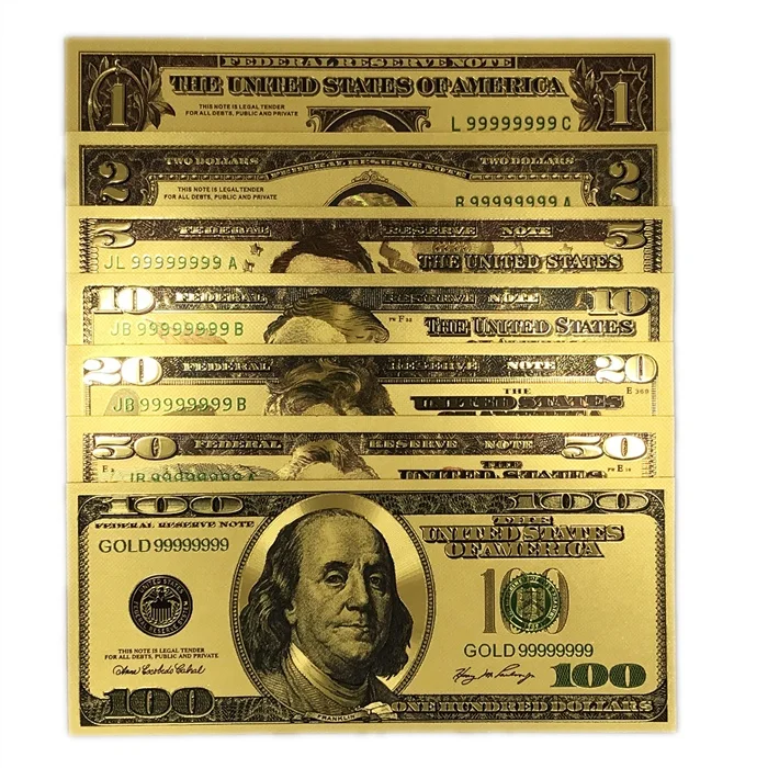 
GS 18203 PET Gold Dollar Bill High Quality Gold Banknote For Special Gift 