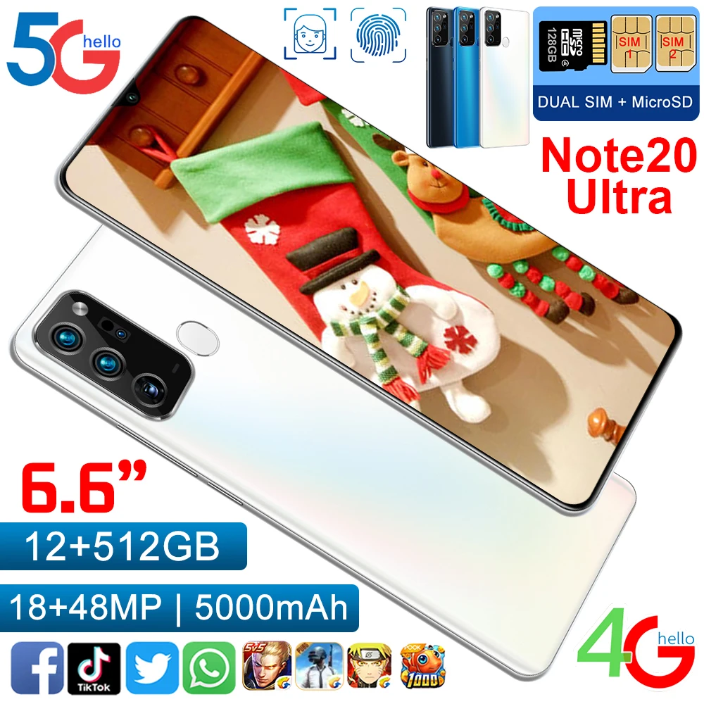 

dazzling new good phone 5G LTE 6.6" smart display smartphone 18mp; 48MP mobile phone 12GB 512GB make art creation easier