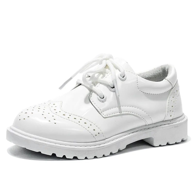 

women shoes 2021 Women Lace up Oxfords Flat Casual Loafers leather shoes casual shoes, White/black