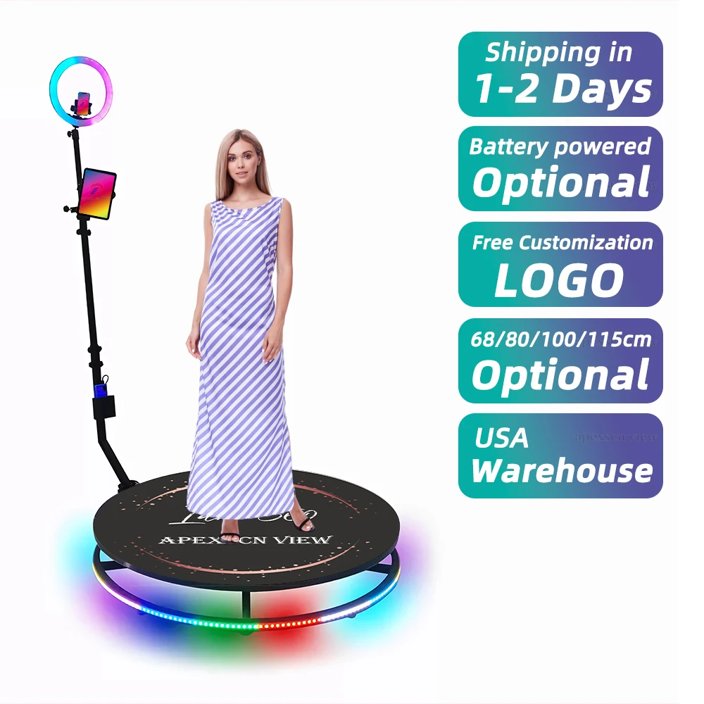 

Rental 360 Photo Booth Rotating Machine For Picture Rotating Platform For Video 360 Selfie Spinner