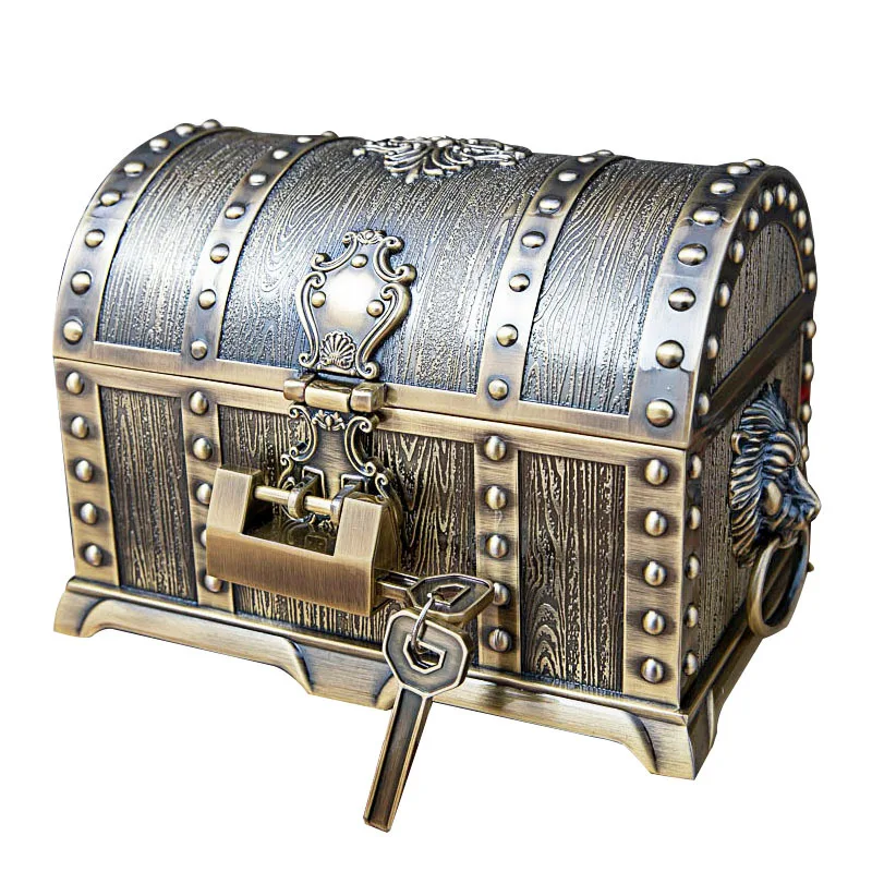 

Hot-selling creative European-style retro multilayered jewelry box with lock, high-end treasure box jewelry box, home decoration, As picture