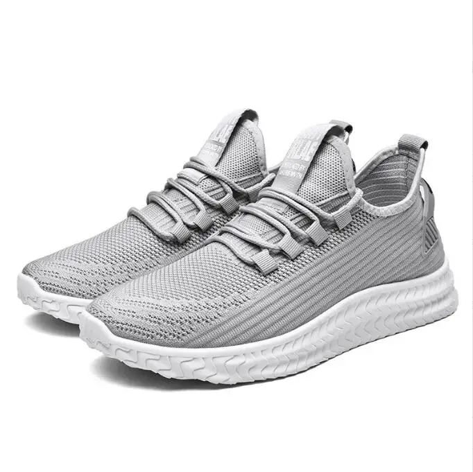 

Lace Up Zapatos Sport Shoes Running Male Shoe Mens Casual Walking Fly Knitting Sneakers, Black,white ,green