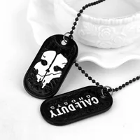 

Hot WOW Game Call of Duty Ghost Necklace Army Nameplate Double pendant necklace for men Military Series Jewelry wholesale