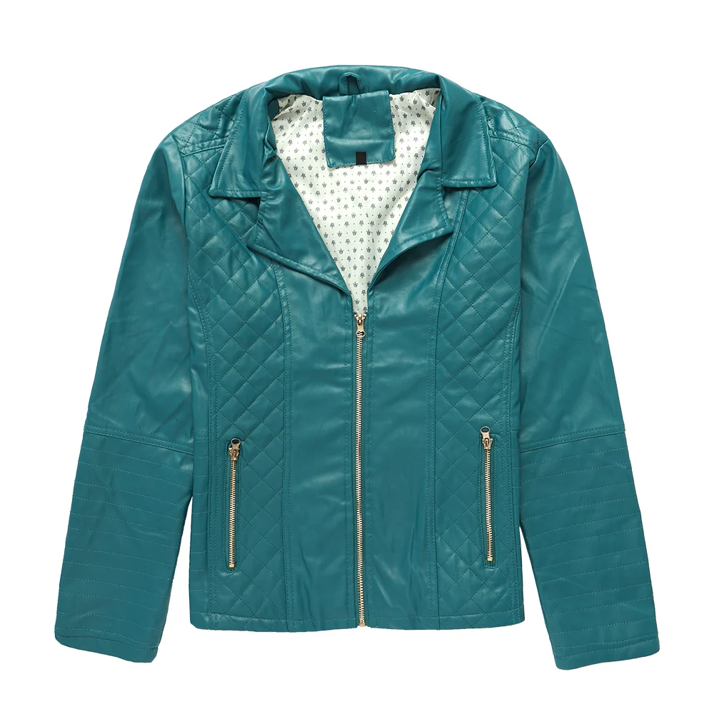 
PU Jacket for Women Autumn Casual Slim Short PU Jackets Female Coat Vintage Outwear (1705-06) 