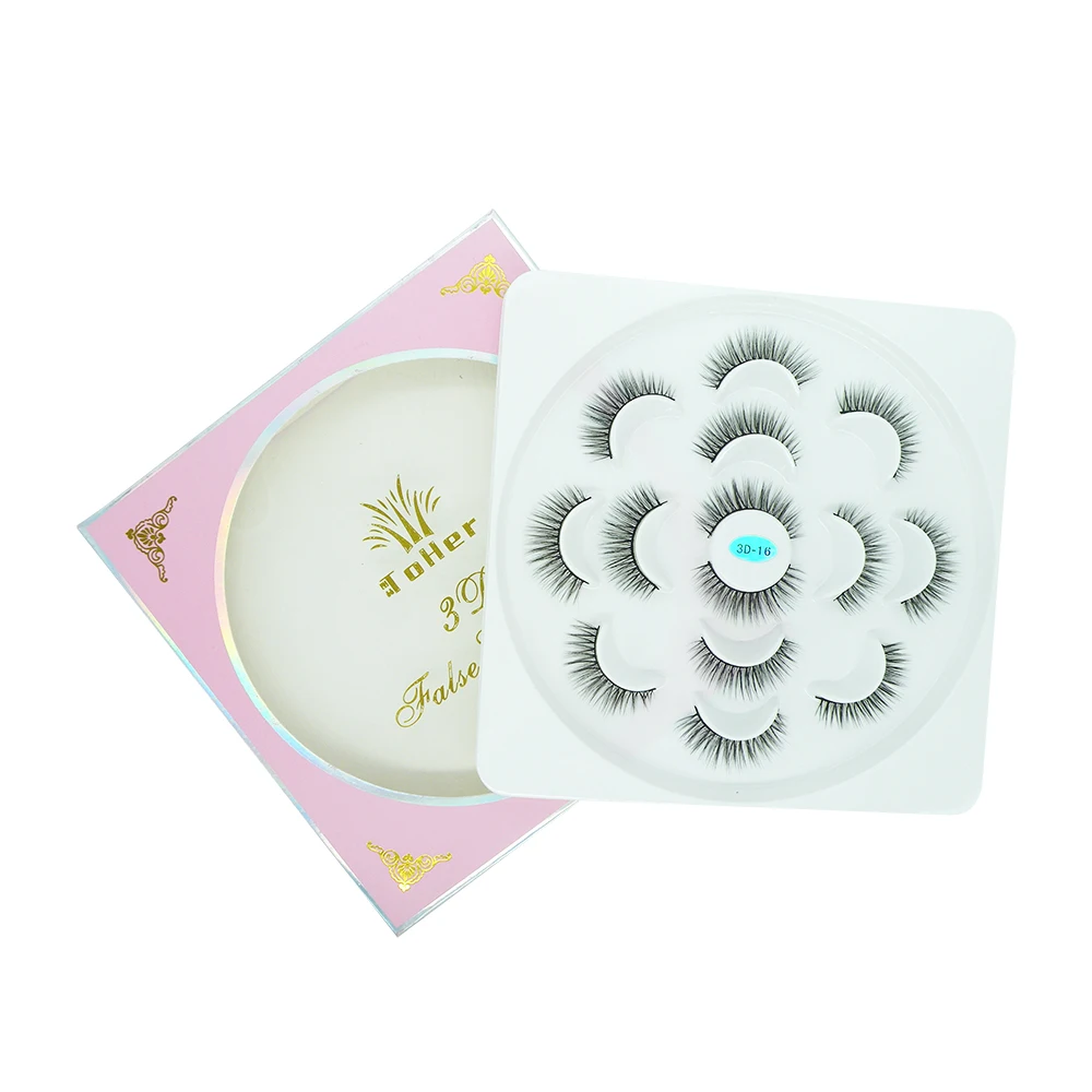 

Soft handmade 7pairs 3D black mink eyelashes strips
