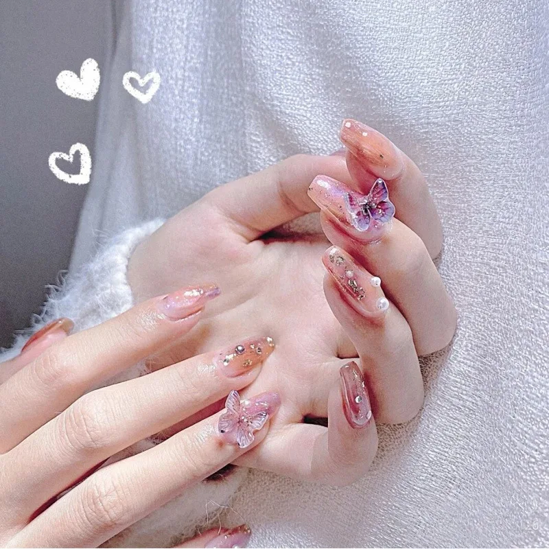 

3D Cute Butterfly Resin Nail Art Decorations Nail Charms, As pic