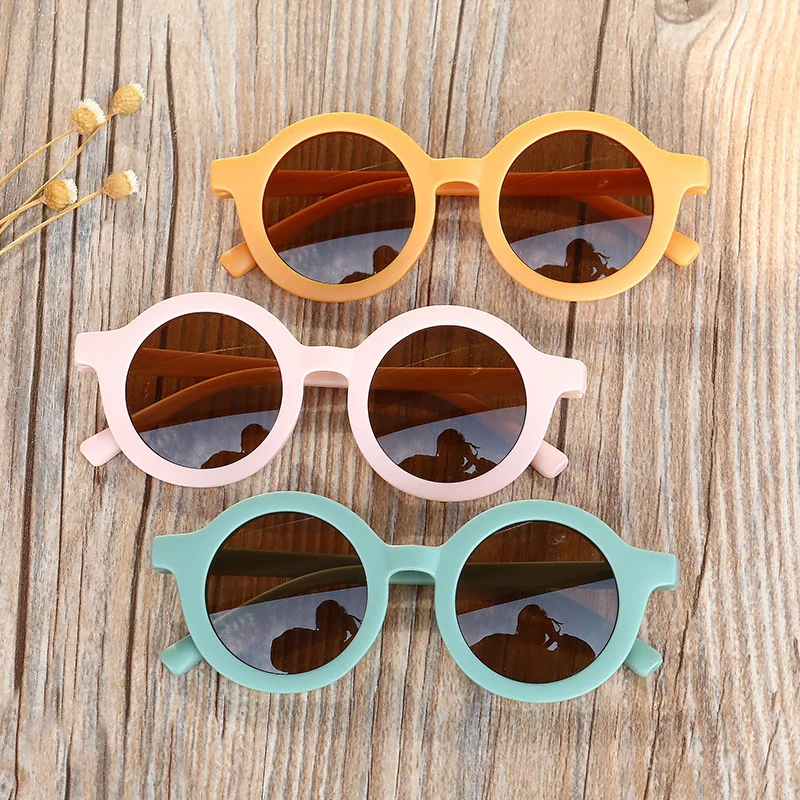 

Popular Trendy New Type Child Sun Glasses Round Frame Boys Girl UV400 Kids Sunglasses, As the picture show