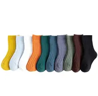 

Wholesale new pure color students soft cotton school kids socks