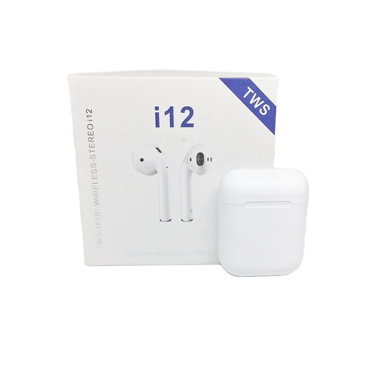 

Cheap shipping best earbuds sellers electronics wireless headphones i12 tws hifi earphones, White.black