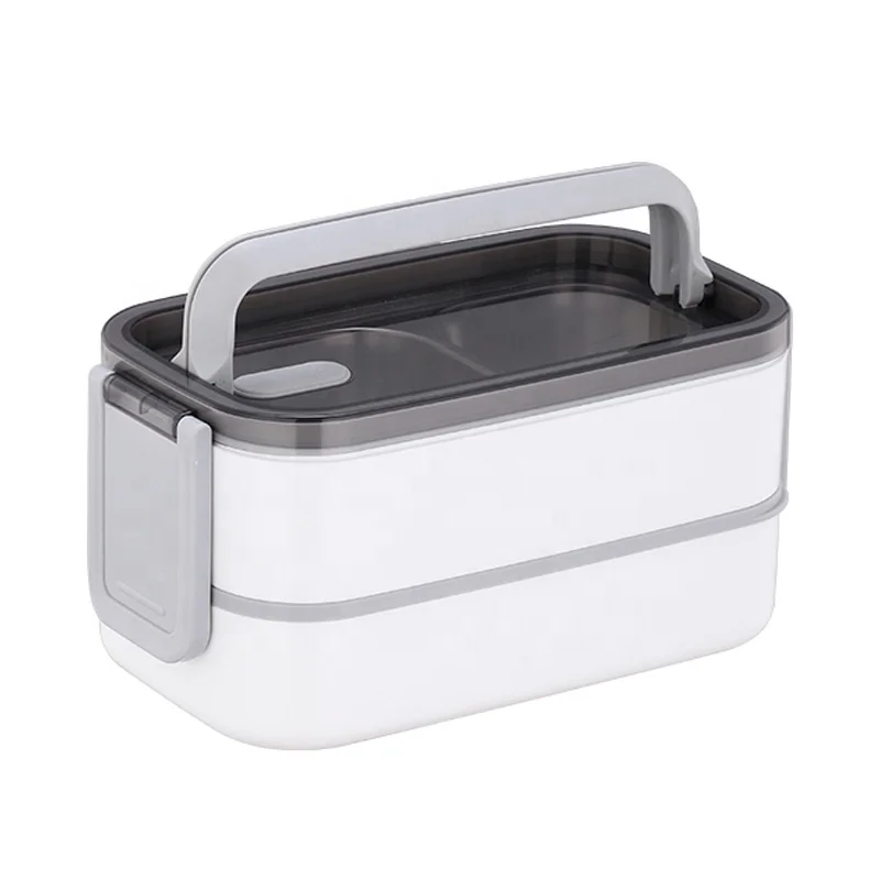 

Stackable airtight keep food hot 304 stainless steel and plastic tiffin lunch box bento food storage container for adults & kids, White /pink/blue